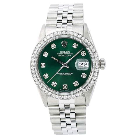 silver rolex green face|Green Face Rolex .